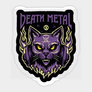 Death Metal Satanic Baphomet Cat Sticker